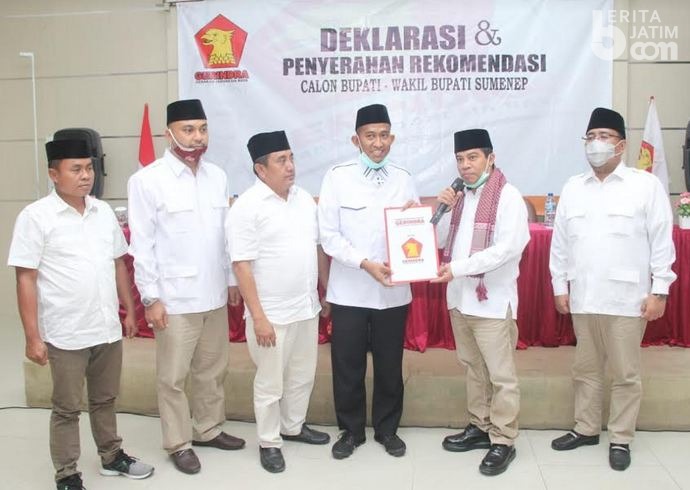 Gerindra Deklarasi dan Serahkan Rekomendasi ke Ach Fauzi – Hj Dewi Khalifah