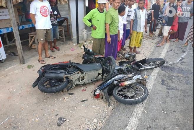 Adu ‘Moncong’ Sepeda Motor, Warga Bluto Sumenep Meninggal di TKP