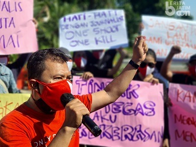 Turun Jalan, IJTI Surabaya Kutuk Pemukulan Jurnalis SCTV Lampung