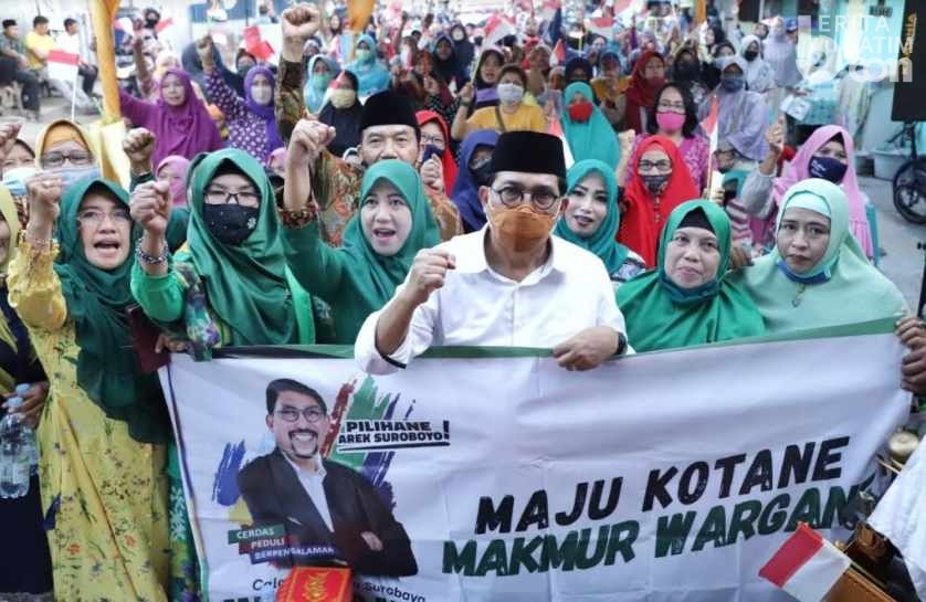 Emak-emak Perak Utara Kompak Turun Tangan Menangkan Machfud Arifin