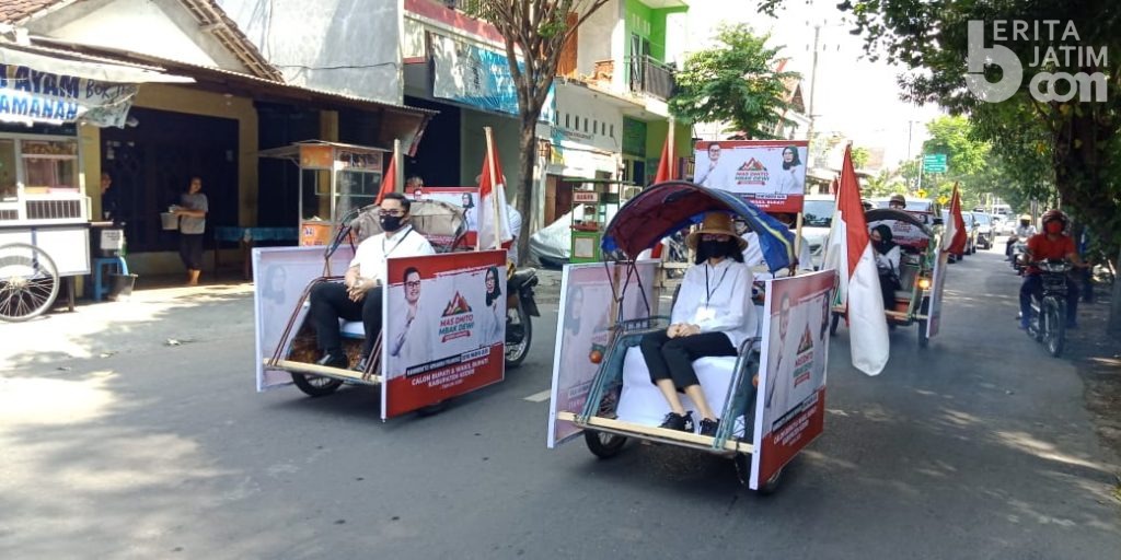 Naik Becak, Hanindhito Pramono Daftar Cabup Kediri