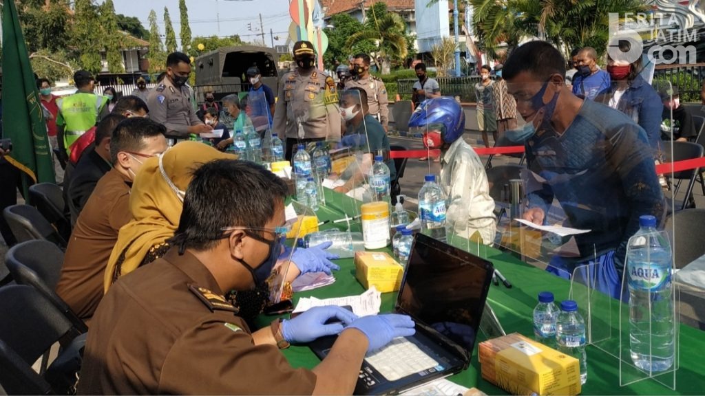 Ratusan Pelanggar Protokol Kesehatan di Kota Mojokerto Diberi Sanksi Denda
