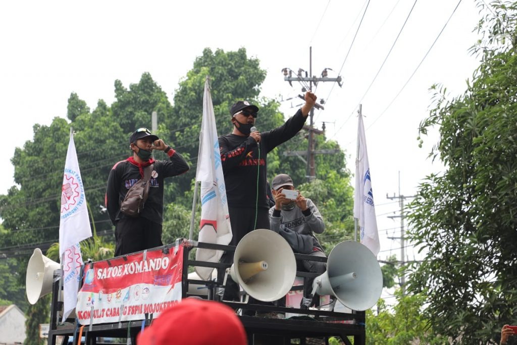Buruh Mojokerto Aksi di Surabaya, Kapolres Mojokerto Ingatkan Protokol Kesehatan