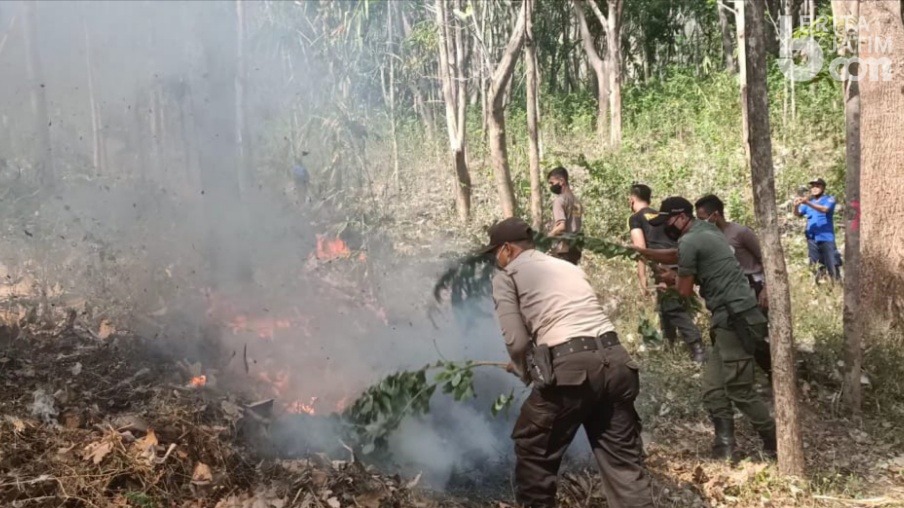 Polresta Kediri, BPBD, dan TNI Simulasi Penanganan Karhutla