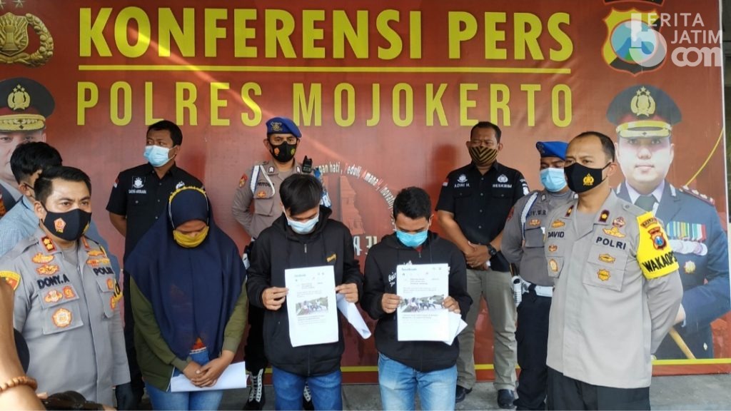 Polres Mojokerto Amankan 3 ABG Pengunggah Video Hoax Perkelahian di Medsos