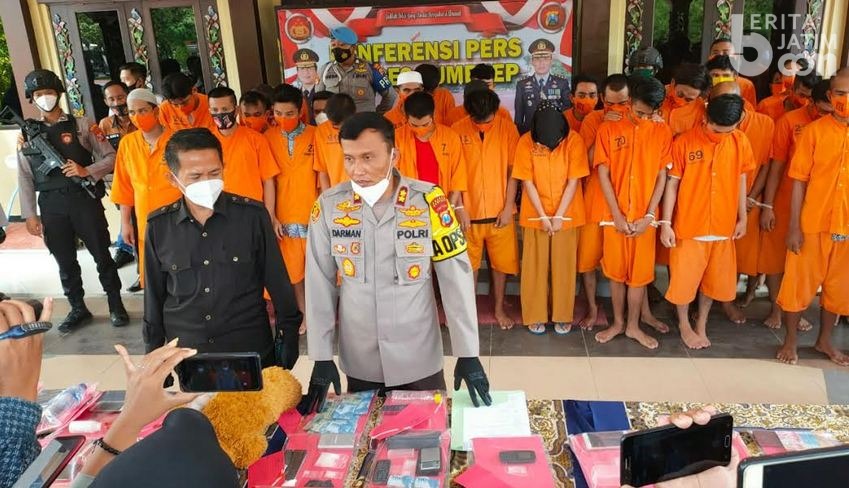 Polres Sumenep Amankan 34 Tersangka, Sita 92 Gram Sabu