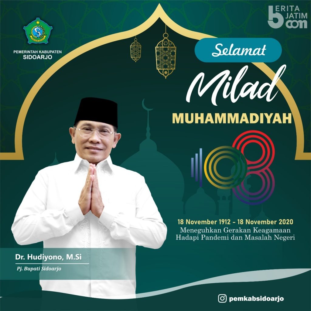 Pj Bupati Sidoarjo Hudiyono Ucapkan Selamat Milad ke-108 Muhammadiyah