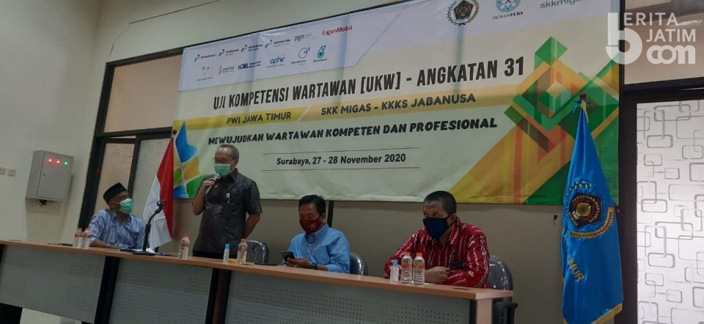 Terapkan Prokes, SKK Migas K3S Jabanusa dan PWI Jatim Gelar Uji Kompetensi Jurnalis