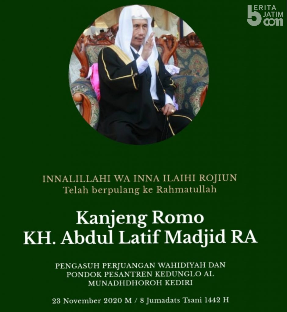 Ribuan Pengamal Shalawat Wahidiyah Antar Jenazah Pengasuh Pesantren Kedunglo Kediri ke Peristirahatan Terakhir