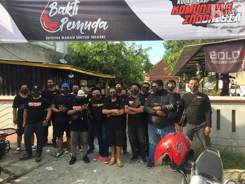 Lima Komunitas Motor di Bangkalan Gelar Senam Bareng Sebelum Donor Darah