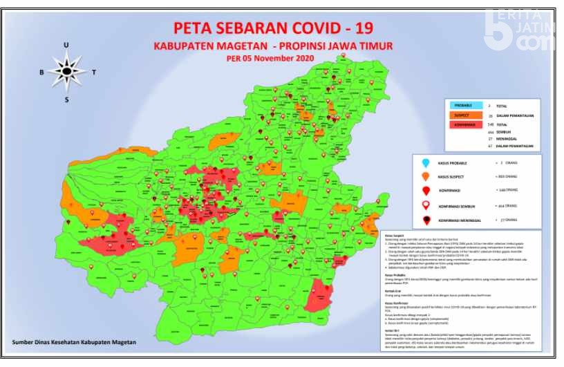 Tiga Kecamatan di Magetan Tambah Kasus Positif Covid-19
