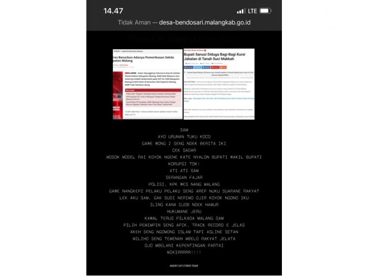 Masa Tenang, Website Pemkab Malang Kena Retas