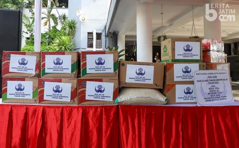 Korpri Kota Surabaya Beri Bantuan ke Panti Asuhan, Wali Kota Risma Titip Pendidikannya Jangan Dilupakan