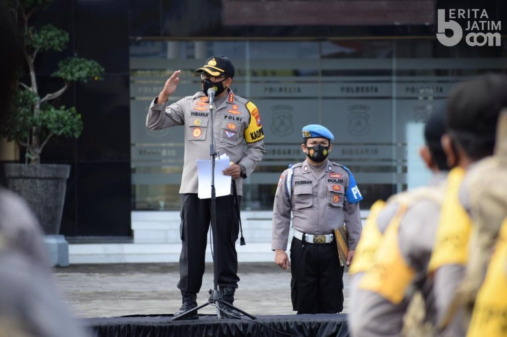 Kapolresta Sidoarjo Pimpin Apel Pergeseran Pasukan Pengamanan TPS Pilkada 2020