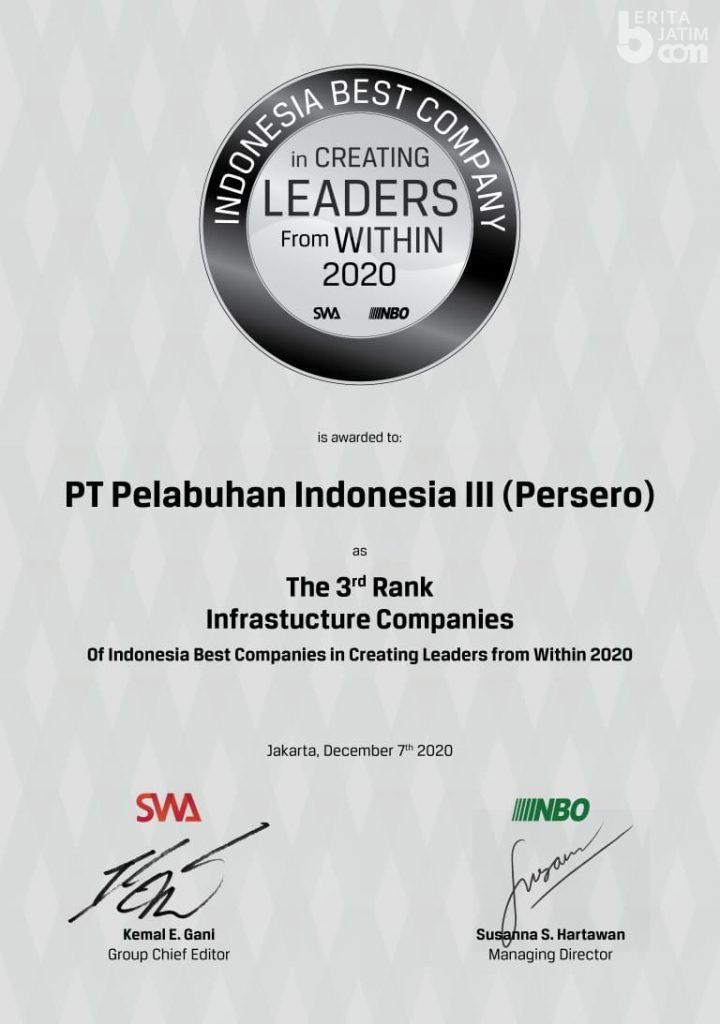Lima Direktur Kader Internal, Pelindo III Dinilai Sukses Menciptakan Pemimpin Perusahaan
