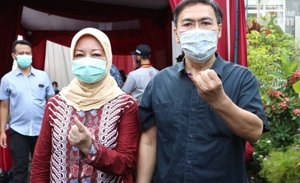 Usai Gunakan Hak Pilih, Ini Pesan Bupati Kediri