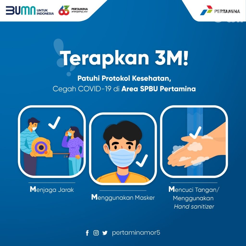 Pertamina Himbau Masyarakat Terapkan 3M di SPBU Selama Natal 2020 dan Tahun Baru 2021