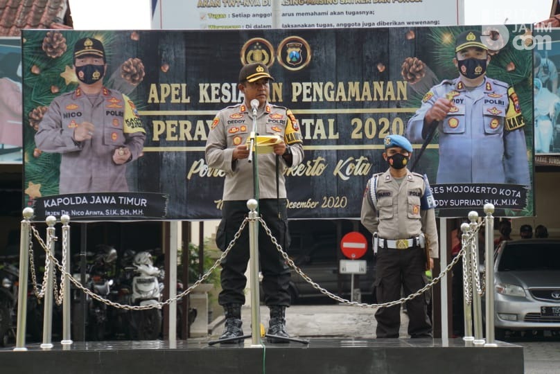 Pimpin Apel Gabungan, Ini Pesan Kapolresta Mojokerto