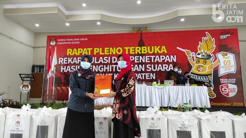 KPU Kabupaten Kediri Pleno Terbuka Rekapitulasi dan Penetapan Hasil Hitung Suara Pilkada 2020
