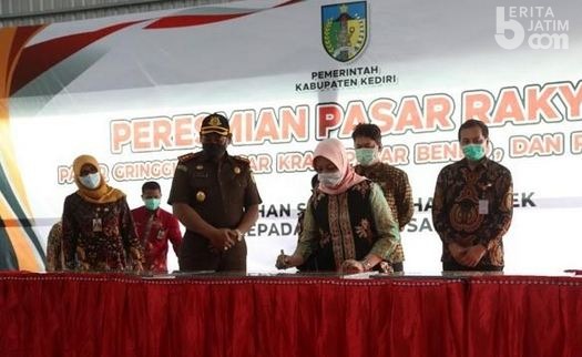 Bupati Kediri Resmikan 4 Pasar Tradisional Bergaya Modern