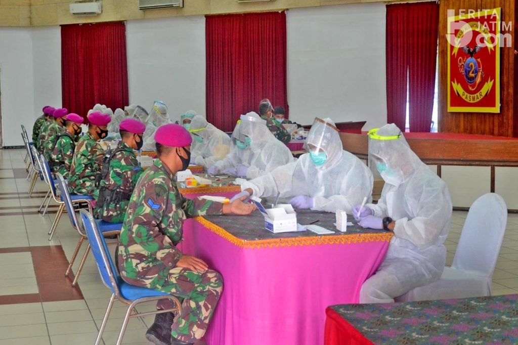 Ribuan Prajurit Brigif 2 Marinir Jalani Rapid Test