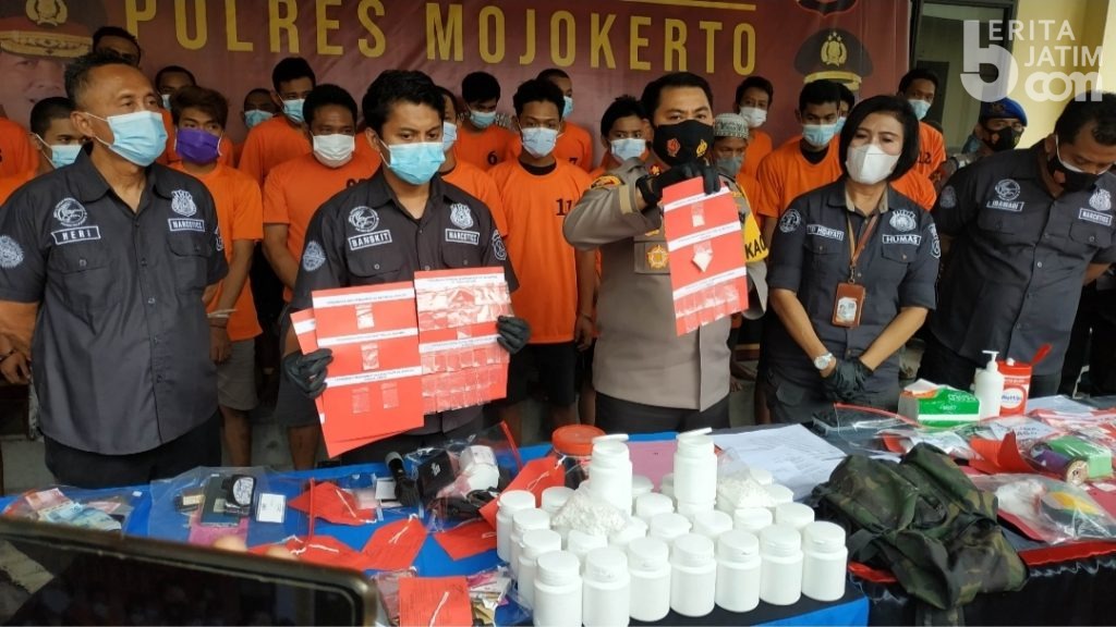 Polres Mojokerto Amankan 25 Pemakai dan Pengedar Narkoba