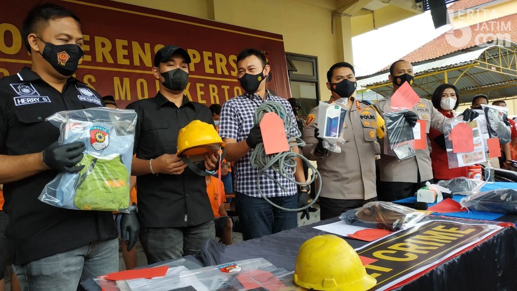 Sebulan, Polres Mojokerto Amankan 10 Tersangka Pencurian