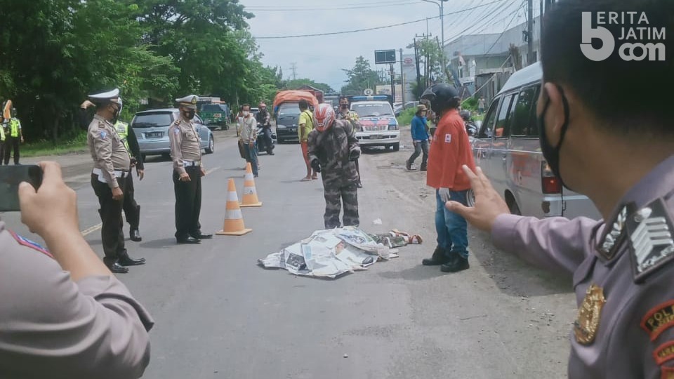 Pengantin Baru Meninggal Dilindas Truk di Magersari Mojokerto