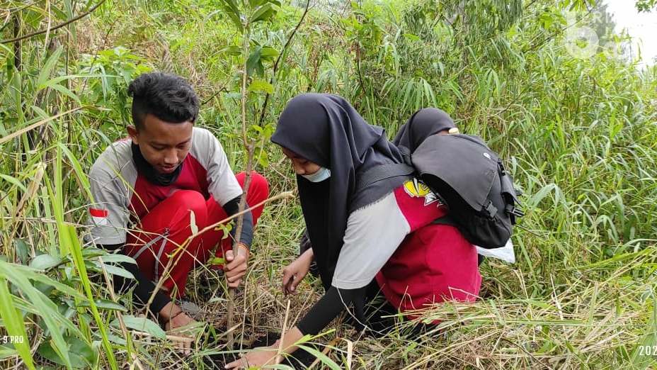 Gandeng Siswa-siswi Pencinta Alam, KOMPPACK Tanam 200 Bibit di Lereng Gunung Welirang