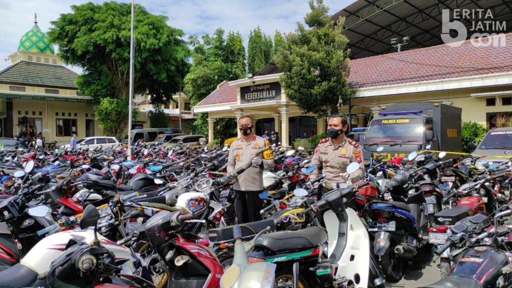 Polres Kediri Amankan 236 Sepeda Motor dari Arena Balap Liar