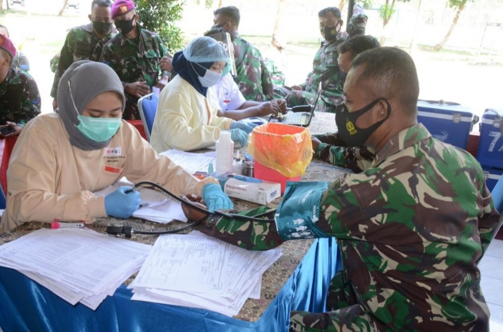 Prajurit Brigif 2 Marinir Gedangan Sidoarjo Laksanakan Donor Darah