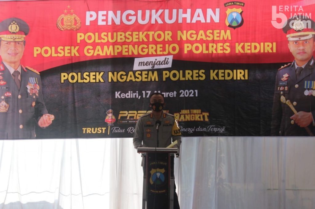 Percepat Pelayanan kepada Masyarakat, Subsektor Ngasem Dikukuhkan Jadi Polsek
