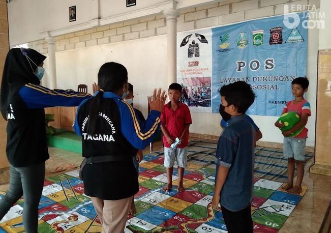 Tagana Gelar Trauma Healing pada Anak Korban Gempa Malang