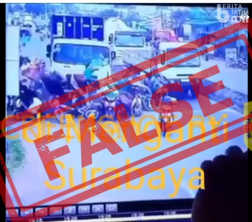 Viral Video Kontainer Tabrak Puluhan Motor di Menganti Surabaya Dipastikan Hoax
