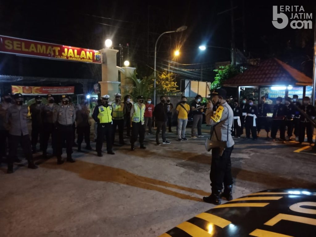 Antisipasi Bentrok Antar Perguruan Silat, Polresta Mojokerto Patroli Gabungan
