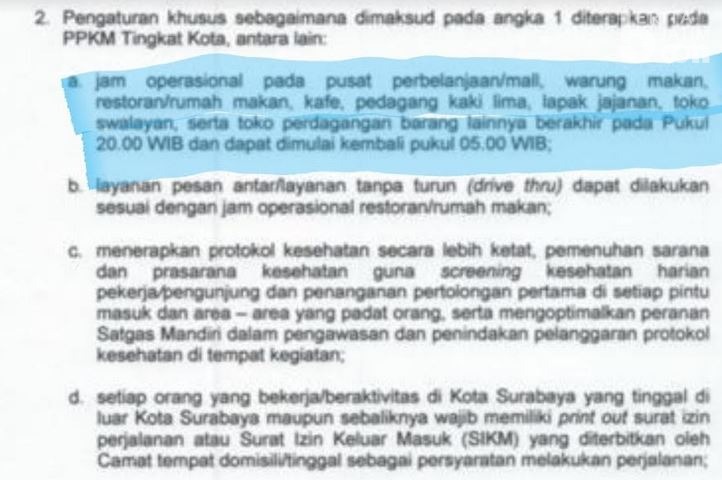 Tempat Hiburan Malam di Surabaya Wajib Tutup Pukul 20.00 WIB