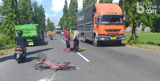 Pesepeda Ontel di Tuban Meninggal Ditabrak Truk