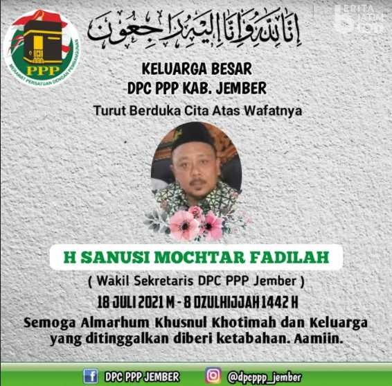 Isoman, Mantan Anggota DPRD Jember Ini Akhirnya Susul Istri yang Wafat