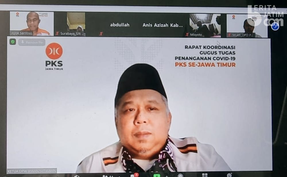 Rakor Online, PKS Jatim Siap Sukseskan Vaksinasi dan PPKM Darurat