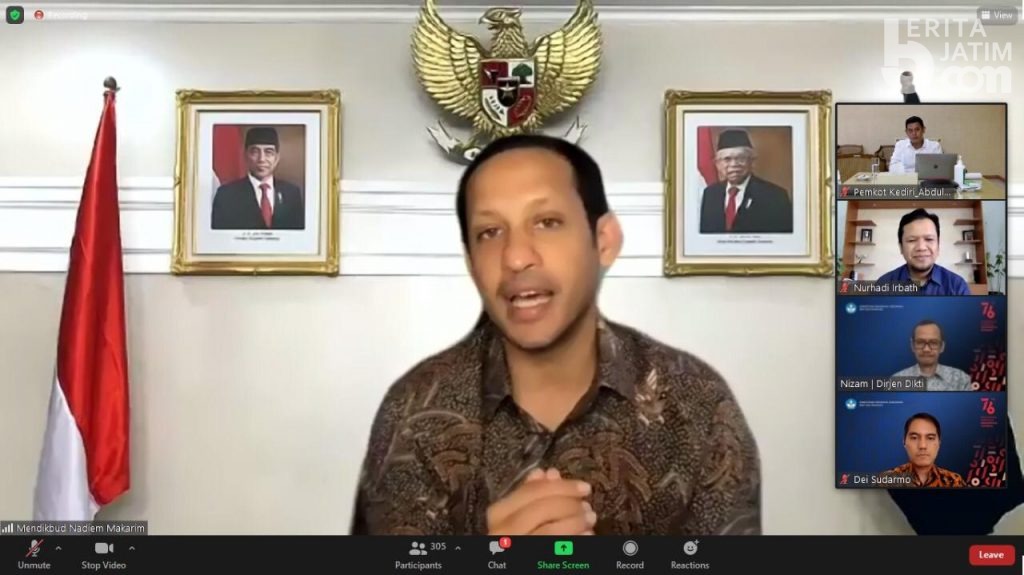 Pemkot Kediri Satu-Satunya Pemda Mitra Magang Merdeka, Menteri Nadiem Beri Apresiasi