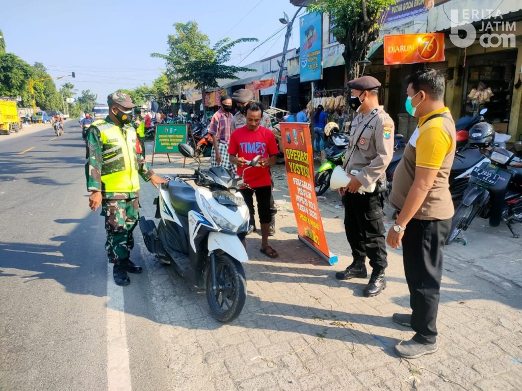 Operasi Yustisi Gabungan, Polsek Padas Ngawi Jaring Enam Orang Pelanggar Protkes