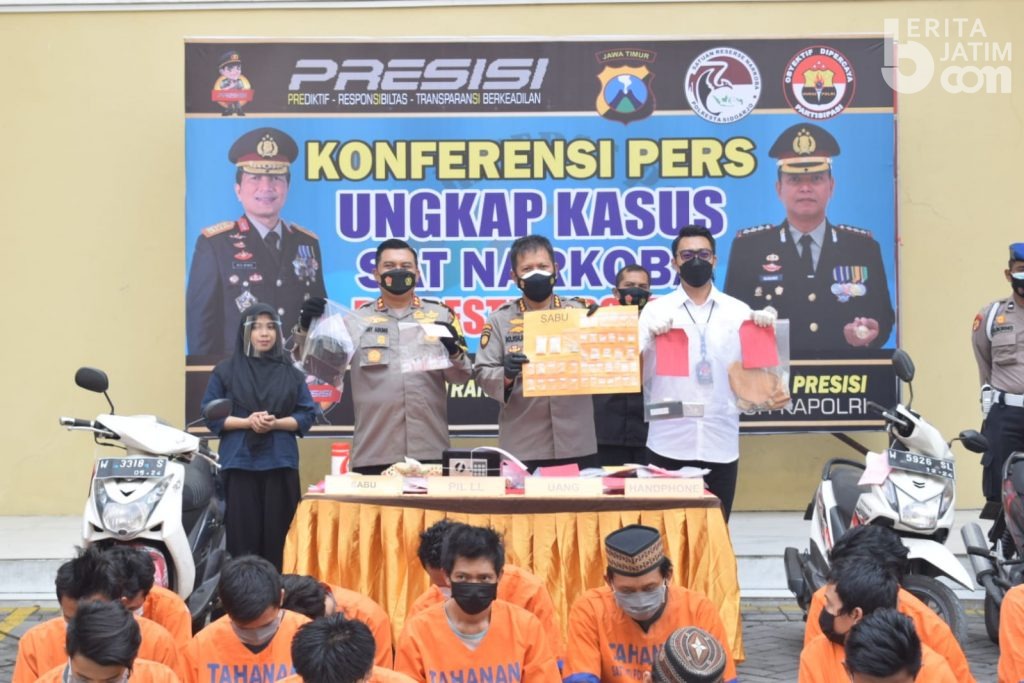 Polresta Sidoarjo Ringkus 36 Tersangka dari 27 Kasus Narkoba