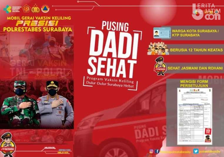 Pemkot dan Polrestabes Surabaya Sediakan Mobil Vaksin Layani Warga RT/RW