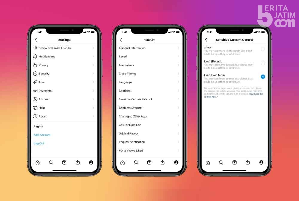 Kini, Kontrol Konten Sensitif Instagram Sepenuhnya di Tangan User