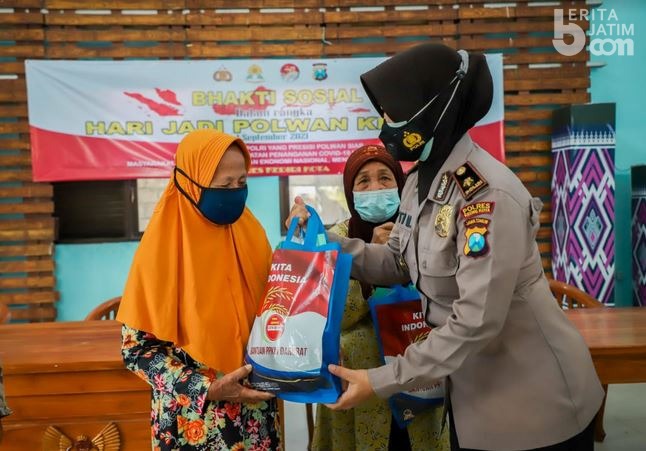 Polwan Polres Kediri Kota Gelar Aksi Bakti Sosial UMKM
