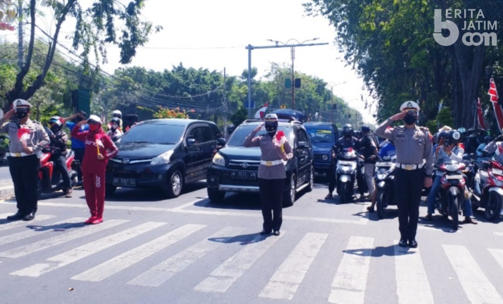Ratusan Pengendara di Sidoarjo Heningkan Cipta