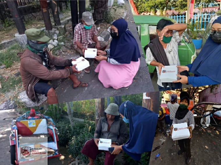 Dapur Umum Relawan Puan Jatim Bagikan Ribuan Nasi Kotak