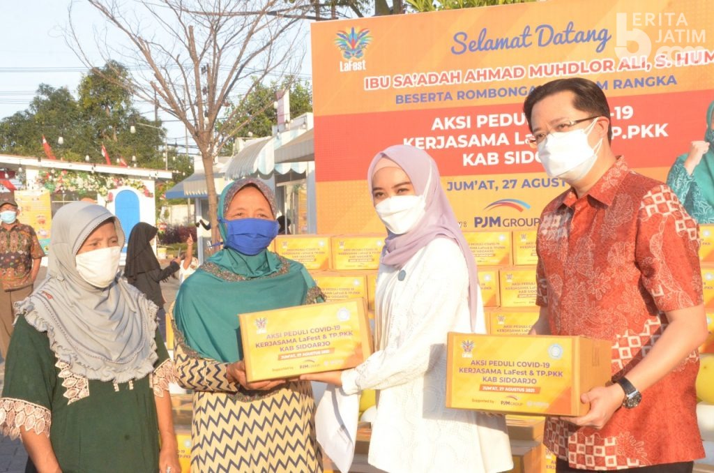 TP PKK Kabupaten Sidoarjo Gandeng PT LaFest, Aksi Peduli Covid-19