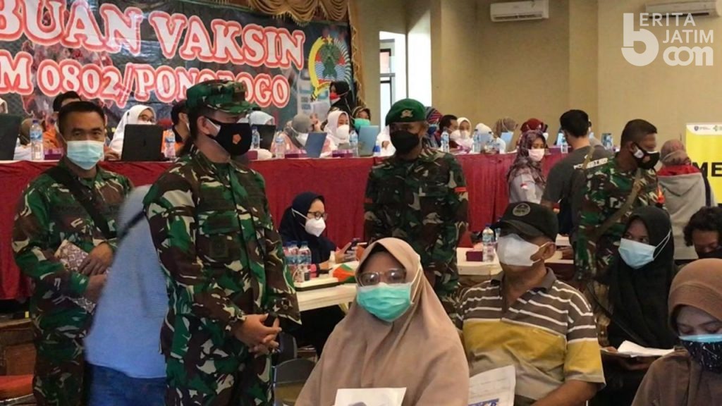 Serbuan Vaksinasi, Kodim 0802 Ponorogo Target Habiskan 3.600 Dosis Vaksin Sehari