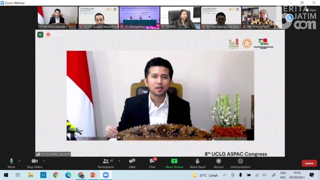 Emil Dardak Bersama Kepala Daerah Se-Asia Pasifik Bahas Pemulihan Ekonomi